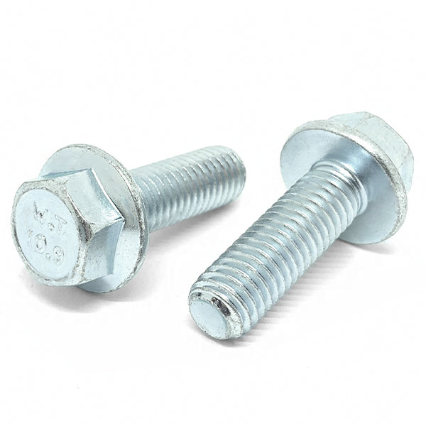 M8-1.25x25 Class 10.9 Hex Flange Bolts Zinc Clear