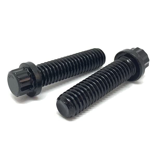 3/8-24x1-3/4" Alloy 12 Point Flange Screws Black Oxide