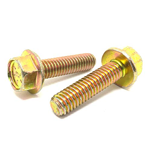 3/8-16x1" Grade 8 Hex Flange Frame Bolts Zinc Yellow