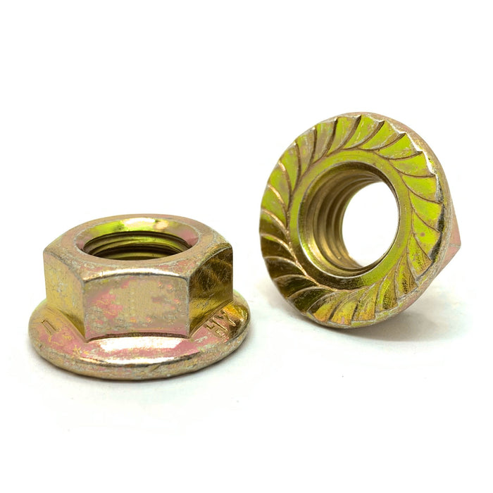 M12-1.75 Class 8 Serrated Hex Flange Nuts Zinc Yellow