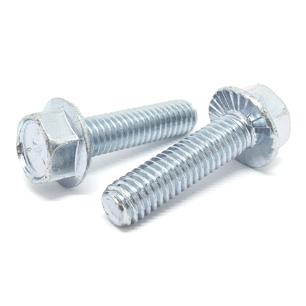 7/16-14x1-1/2" Grade 5 Serrated Hex Flange Bolts Zinc Clear