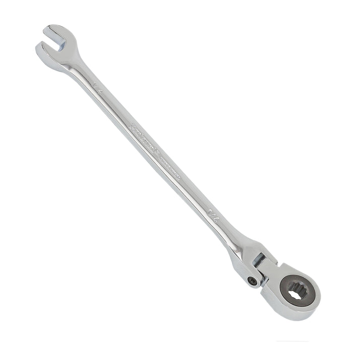 1/4" Proferred Flex Ratcheting Combination Wrench, Chrome Finish