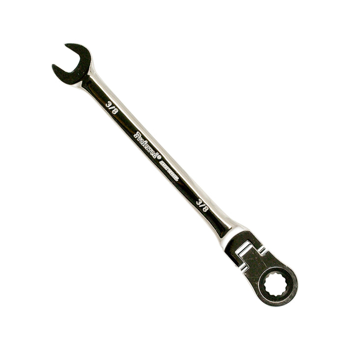 3/8" Proferred Flex Ratcheting Combination Wrench, Chrome Finish