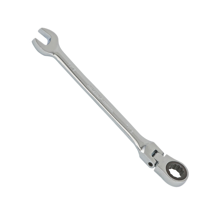 7/16" Proferred Flex Ratcheting Combination Wrench, Chrome Finish