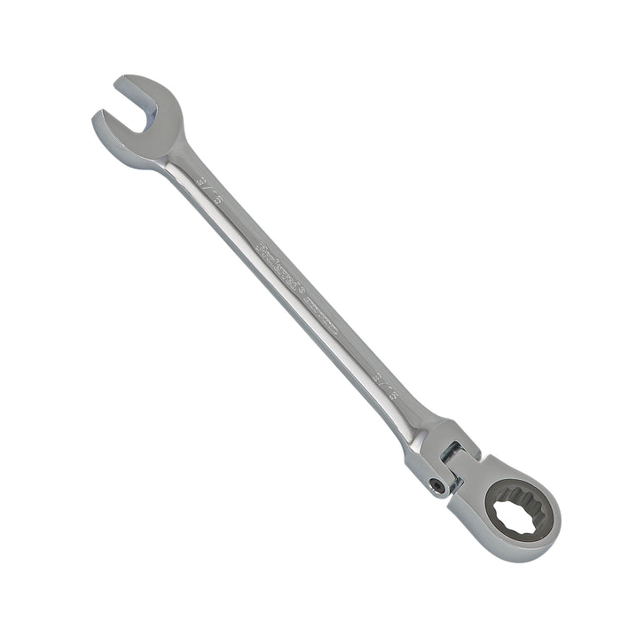 9/16" Proferred Flex Ratcheting Combination Wrench, Chrome Finish
