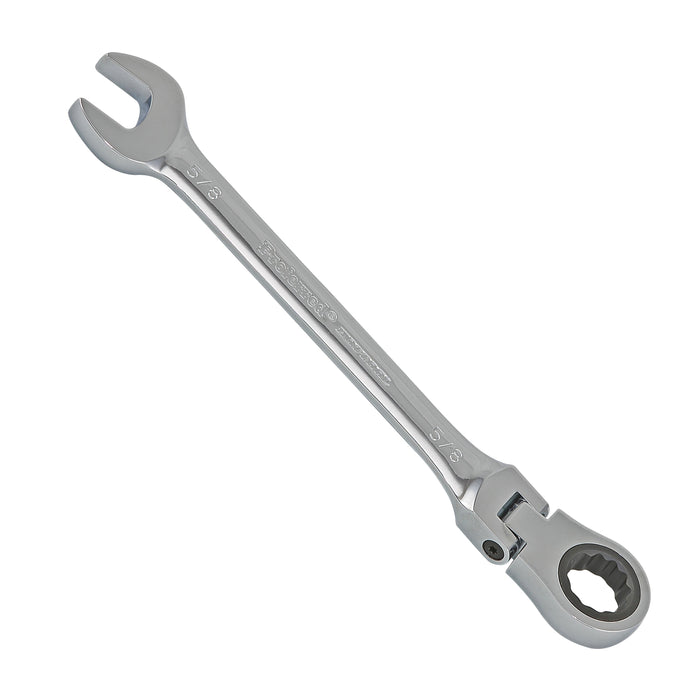 5/8" Proferred Flex Ratcheting Combination Wrench, Chrome Finish