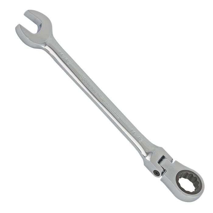 11/16" Proferred Flex Ratcheting Combination Wrench, Chrome Finish