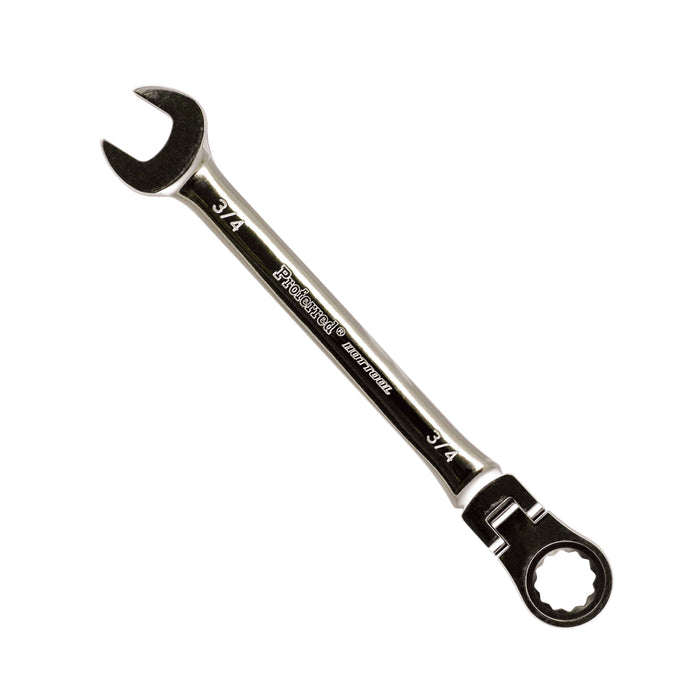 3/4" Proferred Flex Ratcheting Combination Wrench, Chrome Finish