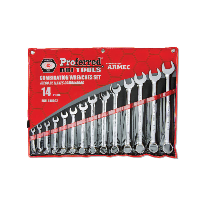 (14 pcs) Inch Proferred Combination Wrench Set