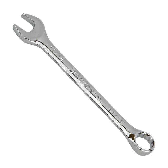 11/16" Combo Wrench, 12Pt. Proferred Combination Wrench, Chrome Finish