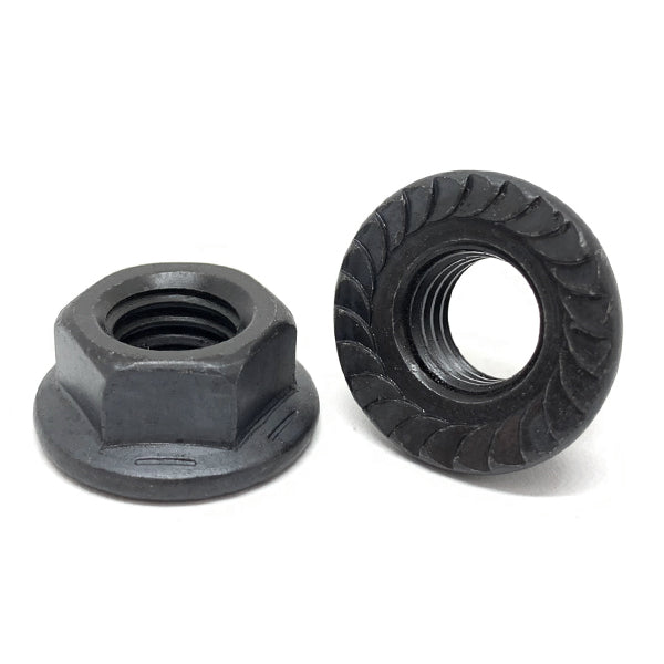 3/8"-16 Grade 8 Serrated Hex Flange Lock Nuts Plain &Oil