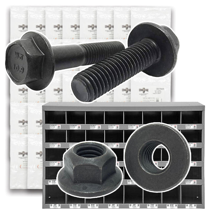 Inch & Metric Grade 8 / Class 10.9 Flange Bolt & Lock Nut Kit - 1176 PCS