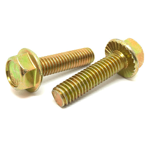1/4-20x3/4" Grade 5 Serrated Hex Flange Bolts Zinc Yellow