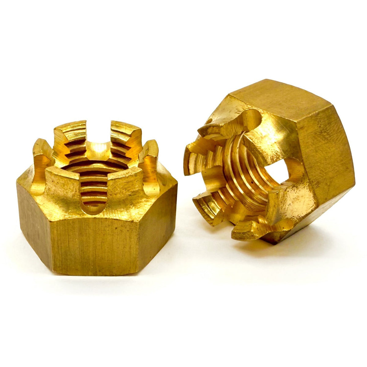 Brass Slotted Hex Nuts