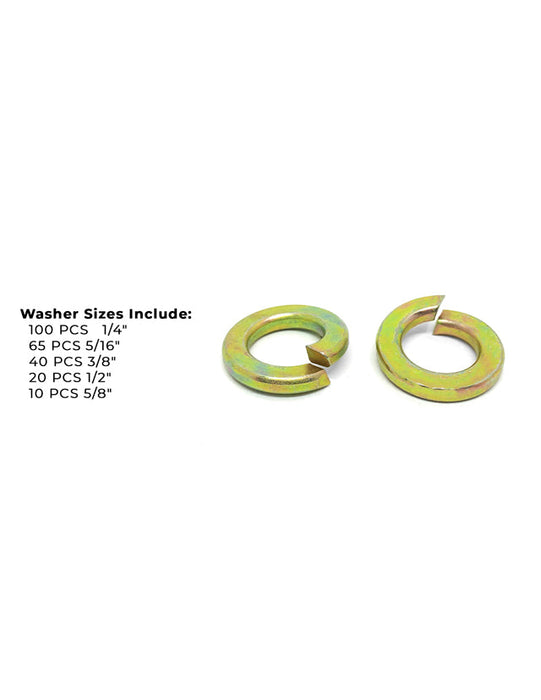 Inch Grade 8 Alloy Split Lock Washer Assortment - 236 PCS