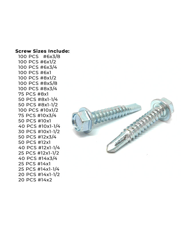 Unslotted Hex Washer Head Self Drilling Screws - 1465 PCS