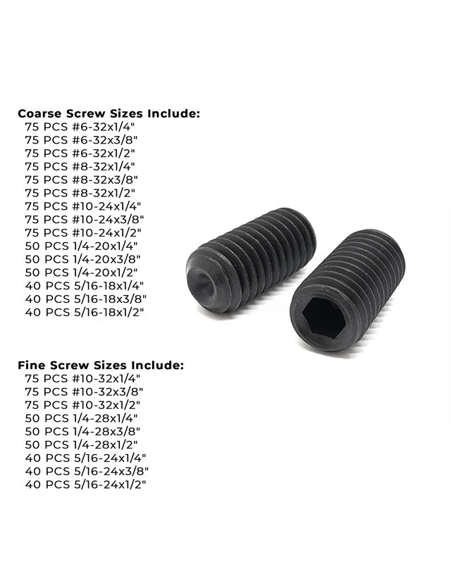Inch Alloy Steel Cup Point Allen Socket Set Screw Black Oxide - 1440 PCS
