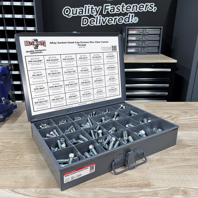 Alloy Socket Head Cap Screws Zinc Clear Coarse Thread - 453 pcs