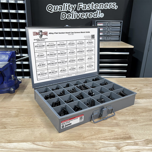 Alloy Flat Socket Head Cap Screws Black Oxide - 453 pcs