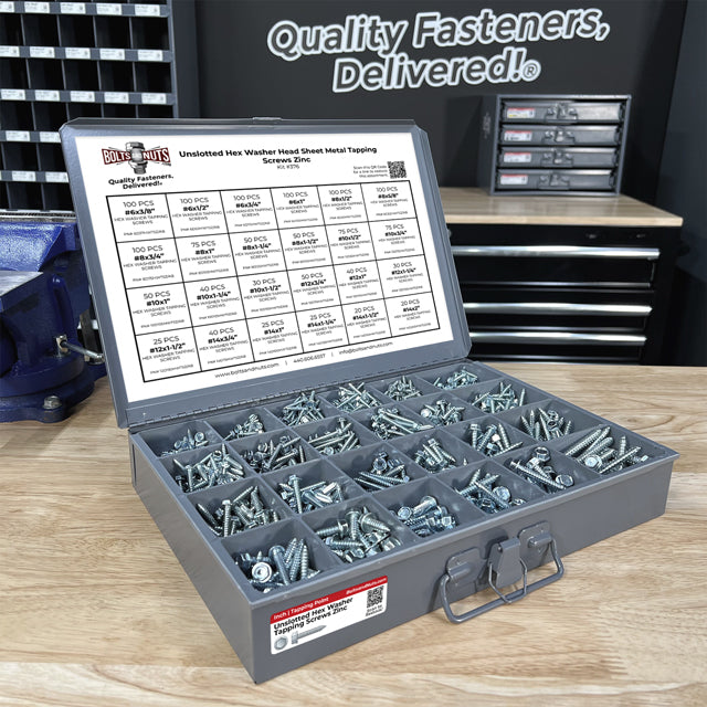 Unslotted Hex Washer Head Self Tapping Screws - 1421 PCS