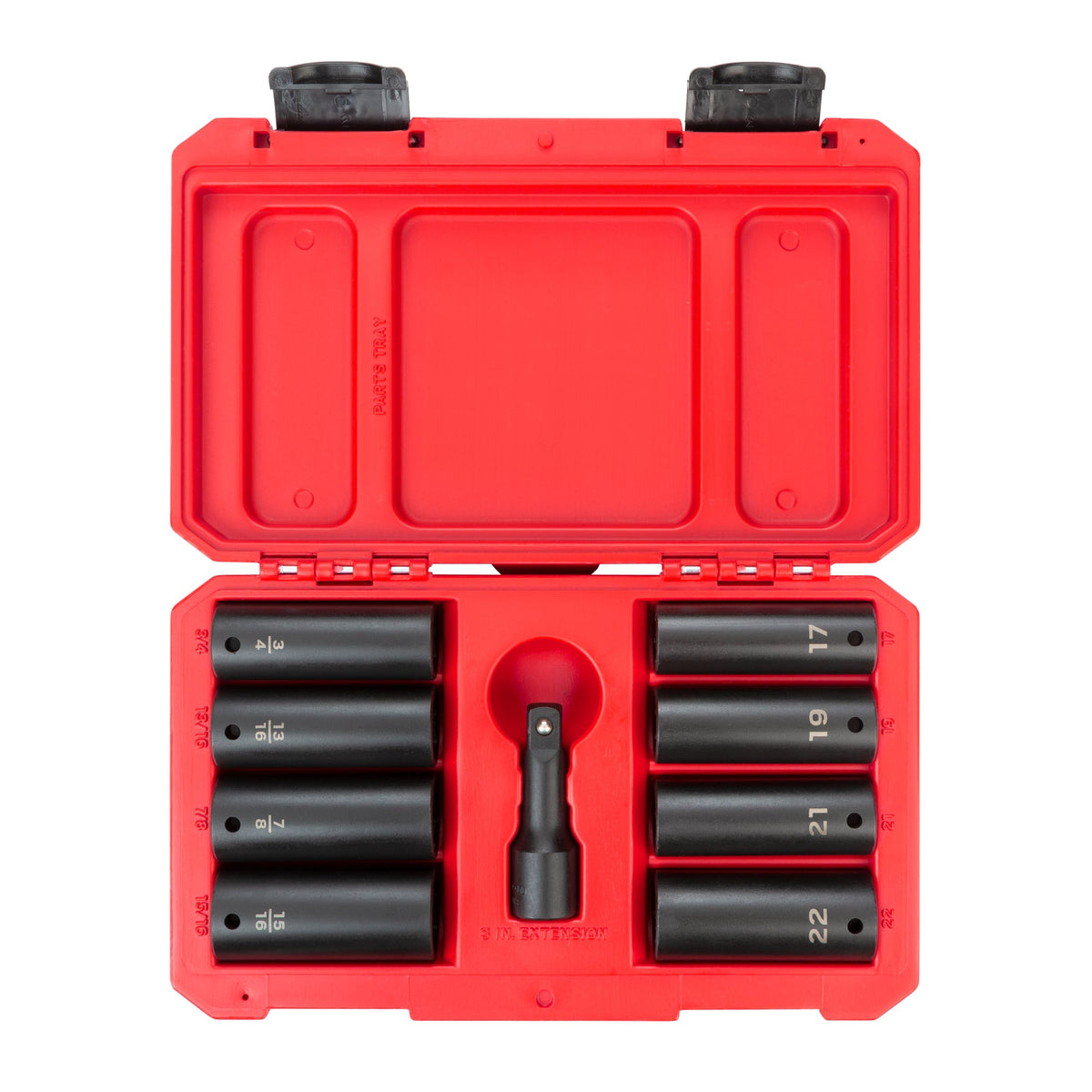 1/2 Inch Drive Deep Impact Lug Nut Socket Set with Case, 9-Piece (3/4 - 15/16 in., 17 - 22 mm)