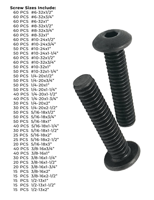Alloy Button Socket Head Cap Screws Black Oxide- 1655 PCS