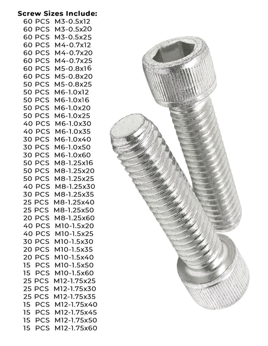 Metric Stainless A2-70 Socket Head Cap Screws - 1510 PCS