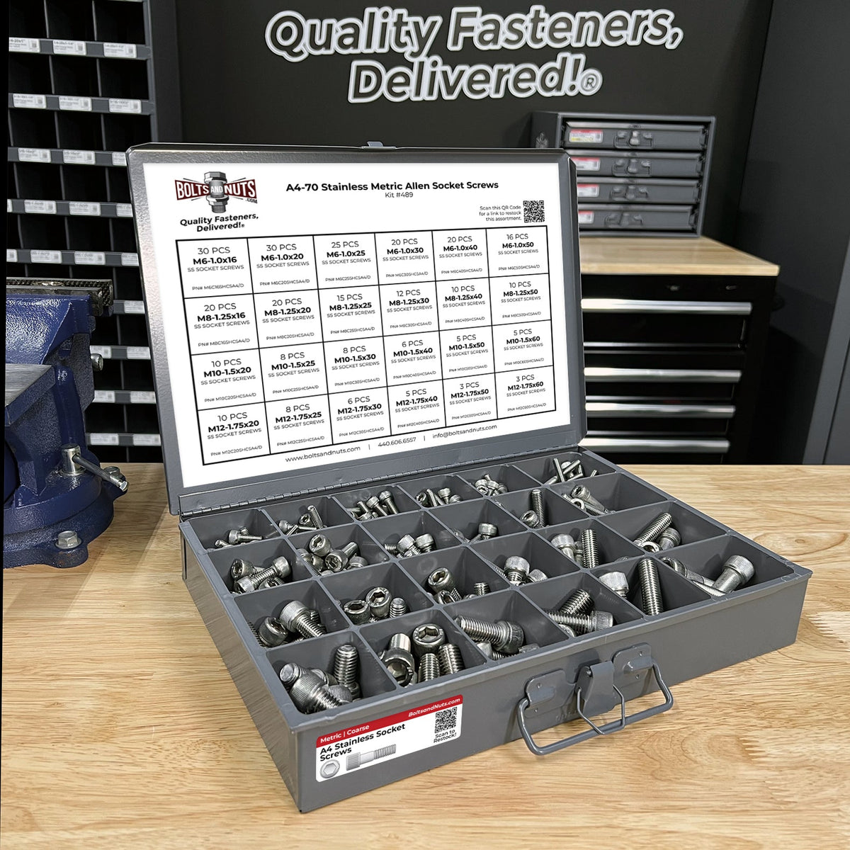 Metric A4 Stainless Steel Allen Socket Head Cap Screws Bolts Assortment - 306 PCS