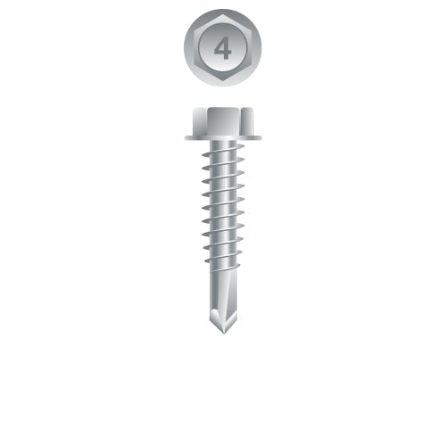 #10 Strong-Point Hex Washer Head 10-16 x 1-1/4, 410 Stainless Steel