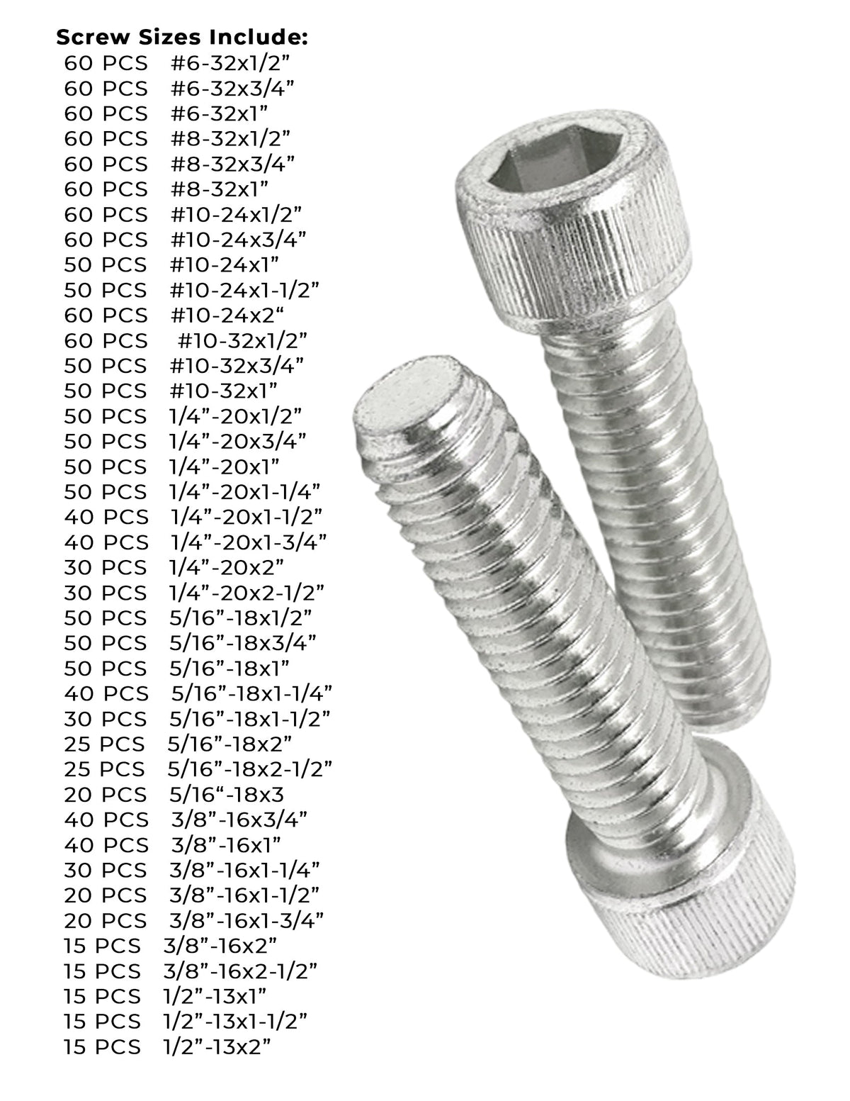 316 Stainless Steel Socket Head Cap Screws - 1655 PCS