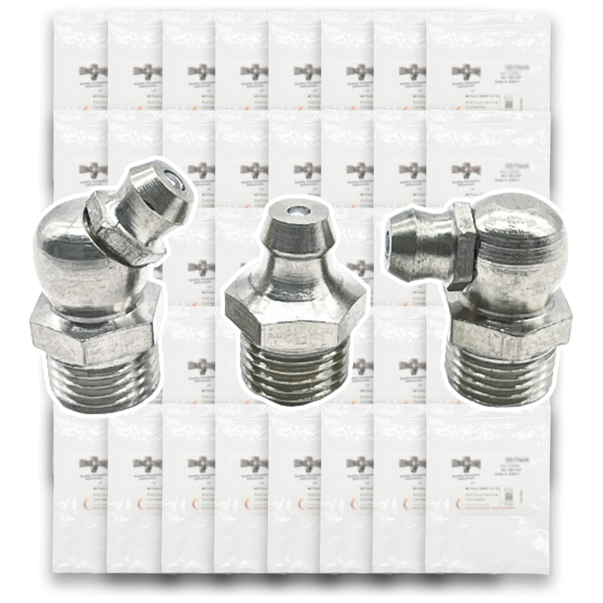 Inch and Metric Steel Zinc Clear Zerks Grease Fittings - 550 PCS