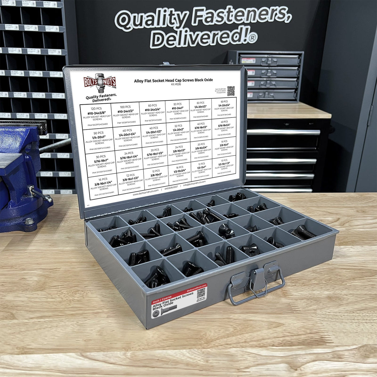 Alloy Flat Socket Head Cap Screws Black Oxide - 905 pcs