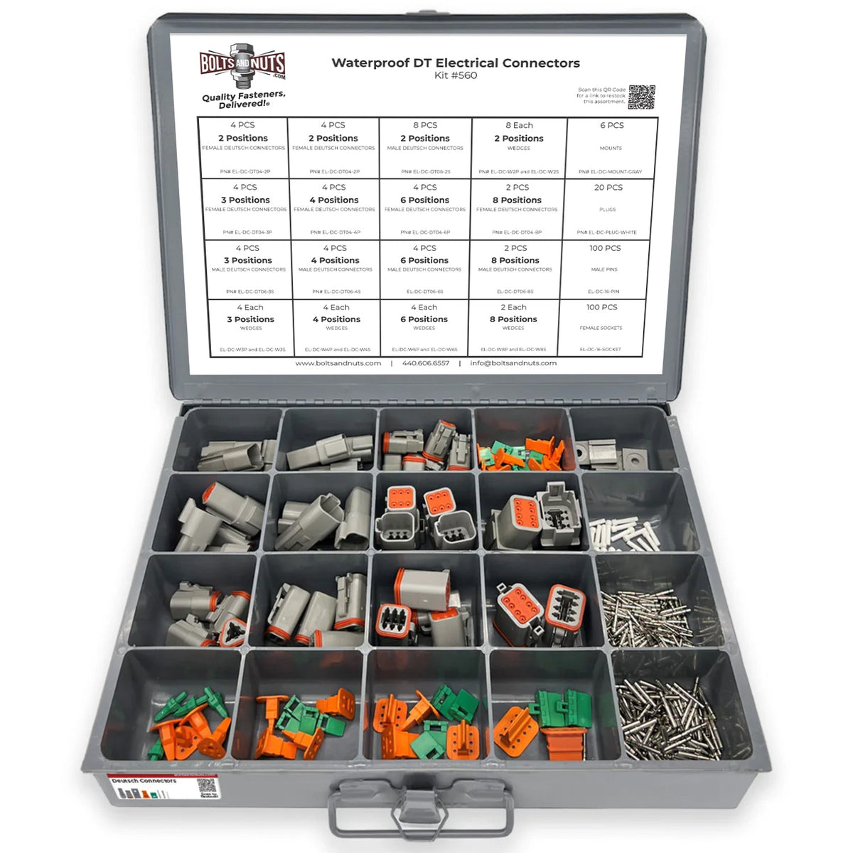 Waterproof DT Pin Electrical Connectors Assortment - 261 Pieces