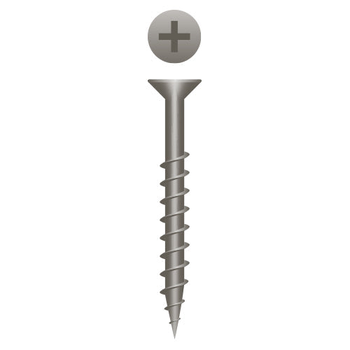 #8 Strong-Point Flat Head 8 x 1-1/4, PH, Plain and Lubed