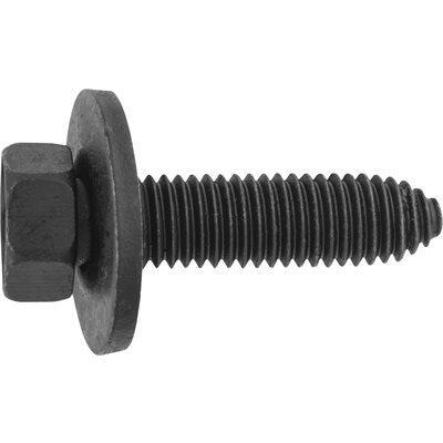M10-1.5x40mm Hex Head Sems Thread Forming Screw, 29mm Washer, Black Phosphate