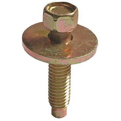 M6-1.0x28mm Indented Hex Head SEMS Screw w/ Dog Point, 19mm Washer, Zinc Yellow
