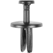 1/4"x9/16" Black Nylon Open-End Push Type Retainer, 11/16" Head