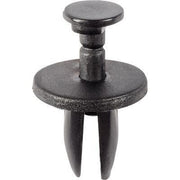 5/16"x9/16" Black Nylon Push-Type Retainer with Open End, 21/32" Head