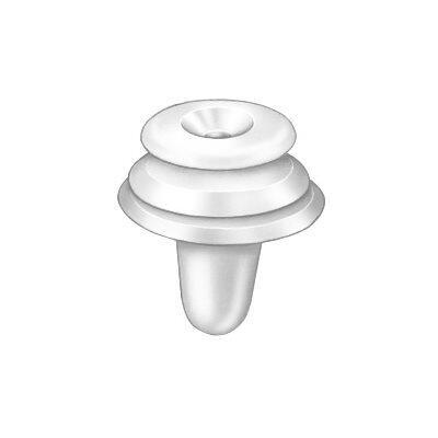 9.5mmx14mm White Nylon Triple Headed Door Panel Retainer
