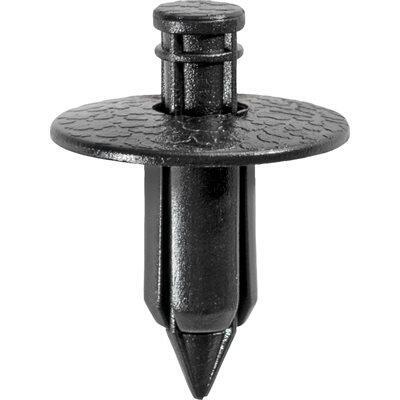 7mmx11mm Black Nylon Push Type Retainer with Drive Pin, 18mm Head