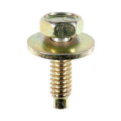 1/4"-20x7/8" Hex Head Sems Body Bolt w/Dog Point, 3/4" Washer, Zinc Yellow