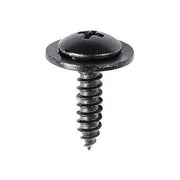 M4.8-1.61x19mm Phillips Truss Head SEMS Tapping Screw, Type A/AB, 16mm Washer, Black E-Coat