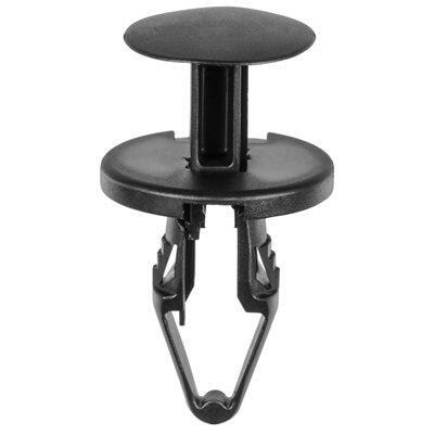8.5mmx22mm Black Nylon Push-Type Retainer with Closed End, 20mm Head