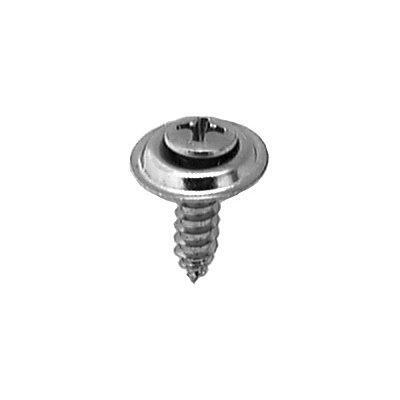 #8x5/8" Phillips Oval Head SEMS Tapping Screw, Type AB w/ Countersunk washer, Chrome Finish