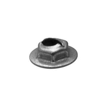 1/4" Stud Hex Washer Thread Cutting Nut, 7/16" Wrench, 11/16" Washer, Zinc