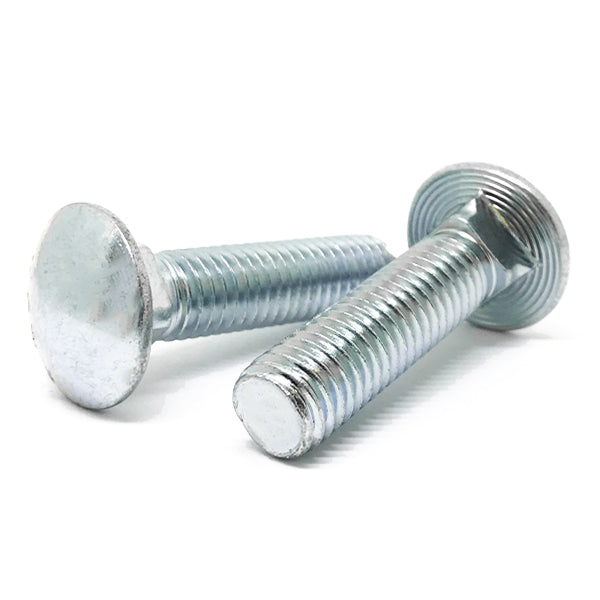M8-1.25x30 Class 4.6 Round Head Carriage Bolts Zinc