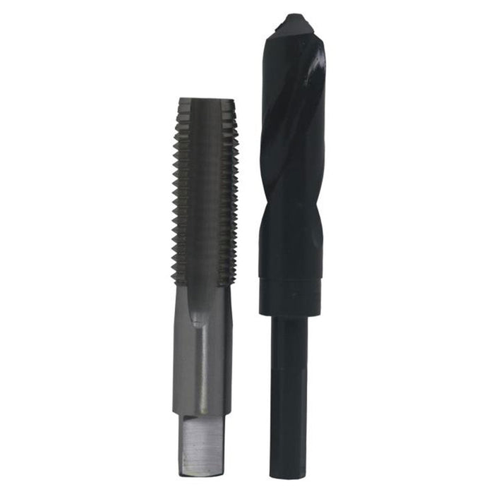 7/8"-9 HSS Plug Tap and 49/64" HSS 1/2" Shank Drill Bit