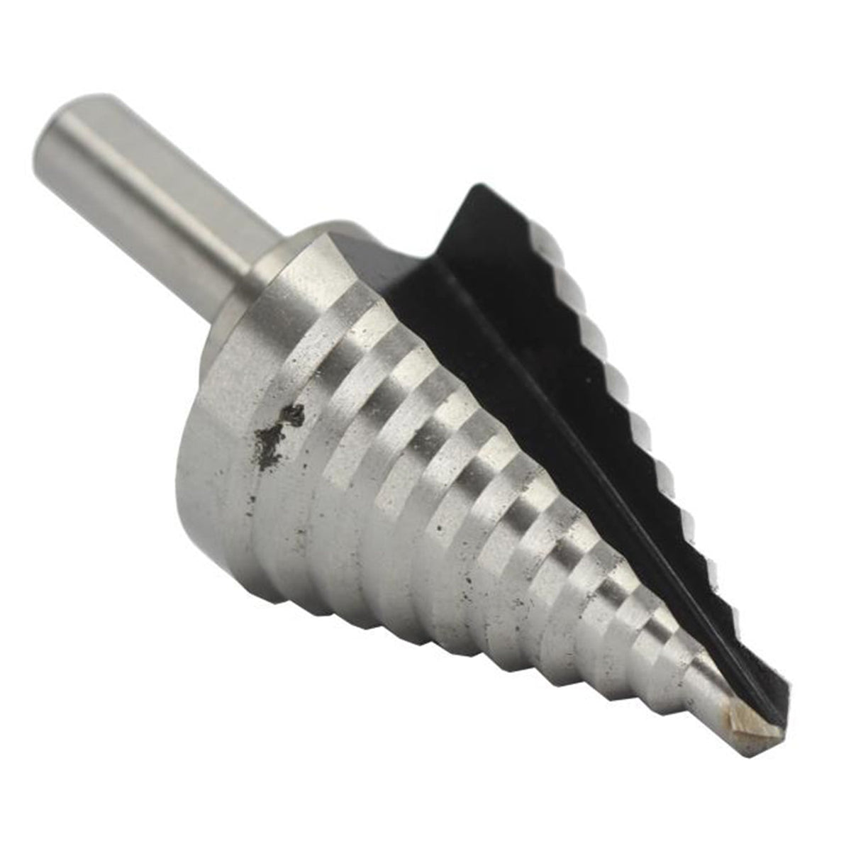 #5 High Speed Steel Round Shank Step Drill Bit, (1/4" - 1-3/8" by 1/8")