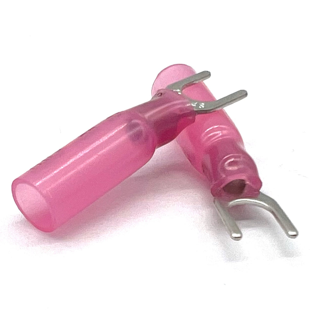 Red Heat Shrink Marine Grade #8 U-Type Fork Connectors, AWG 22-16