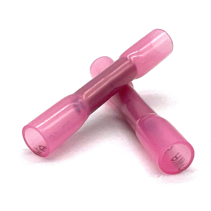Red Heat Shrink Marine Grade Butt Connectors, AWG 22-16